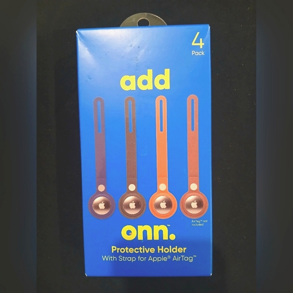 onn Protective Holder with Strap for Apple Air Tag. 4pk.